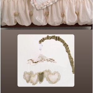 Cottontale Designs Lollipops & Roses  bed skirt /musical mobile bundle